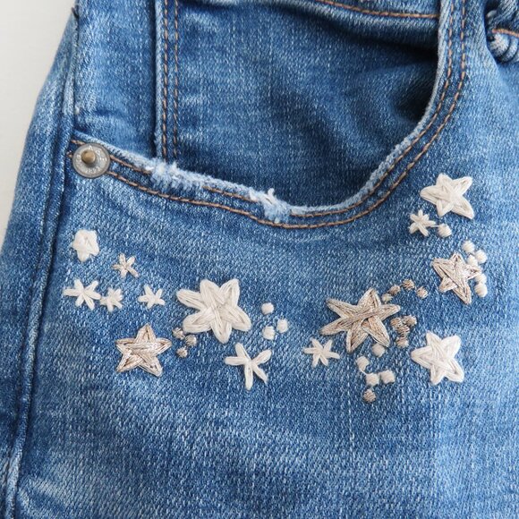 ABERCROMBIE & FITCH The Super Skinny Ankle High Rise Curve Love Embroidered Jean - Picture 4 of 12